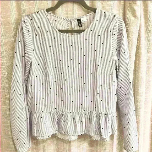 H&M Peplum Top Long Sleeve - Picture 1 of 2